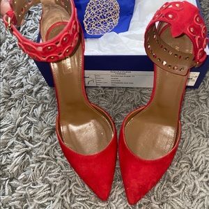💥Blowout Sale💥 Aquazzura Suede Red Pumps